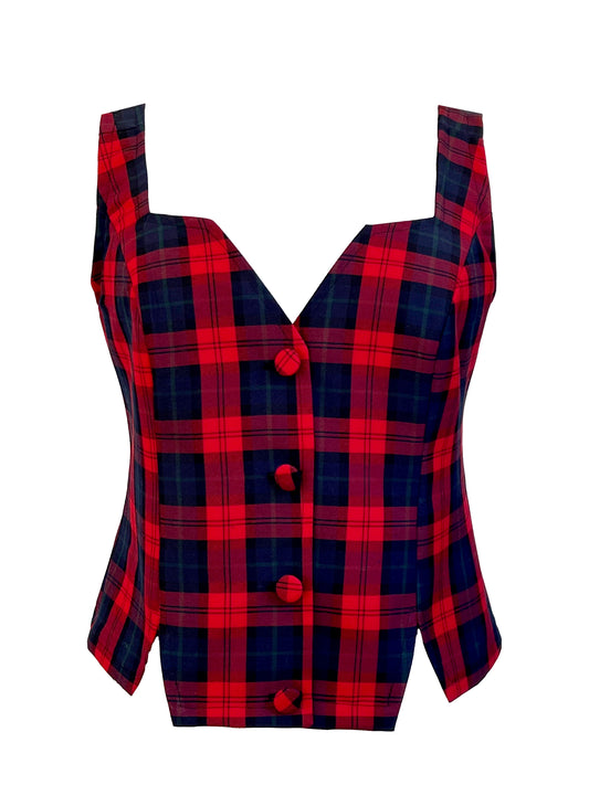 GILET TARTÁN ROJO